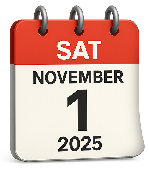 Saturday, November 1st, 2025. Save the Date!